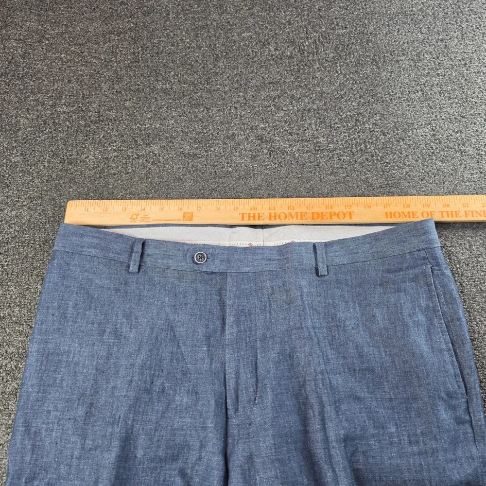 Joseph Abboud Heritage Dress Pants Blue Mens 38x28 Angelico Linen Trousers Work